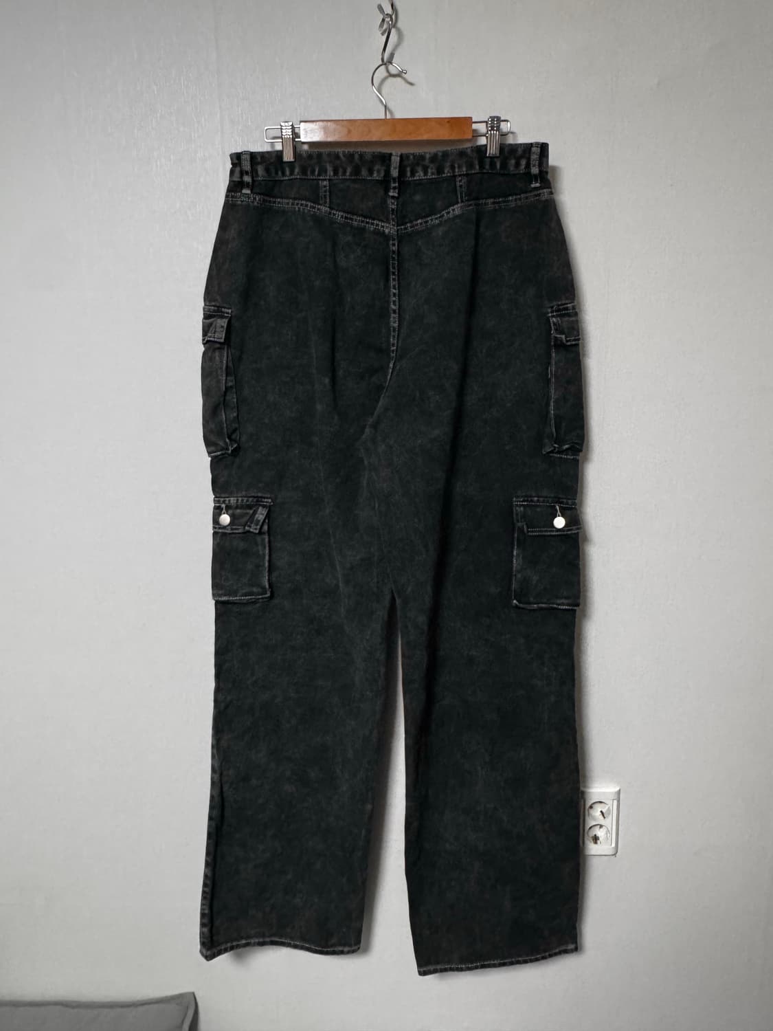 패션노바 빈티지 워싱 다중 포켓 와이드 팬츠 상품이미지3