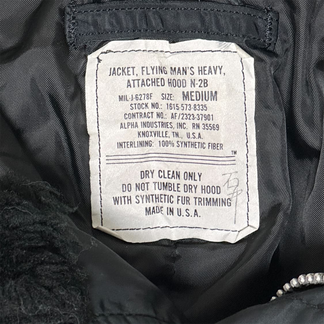 80s Alpha Industries N-2B Black 상품이미지6