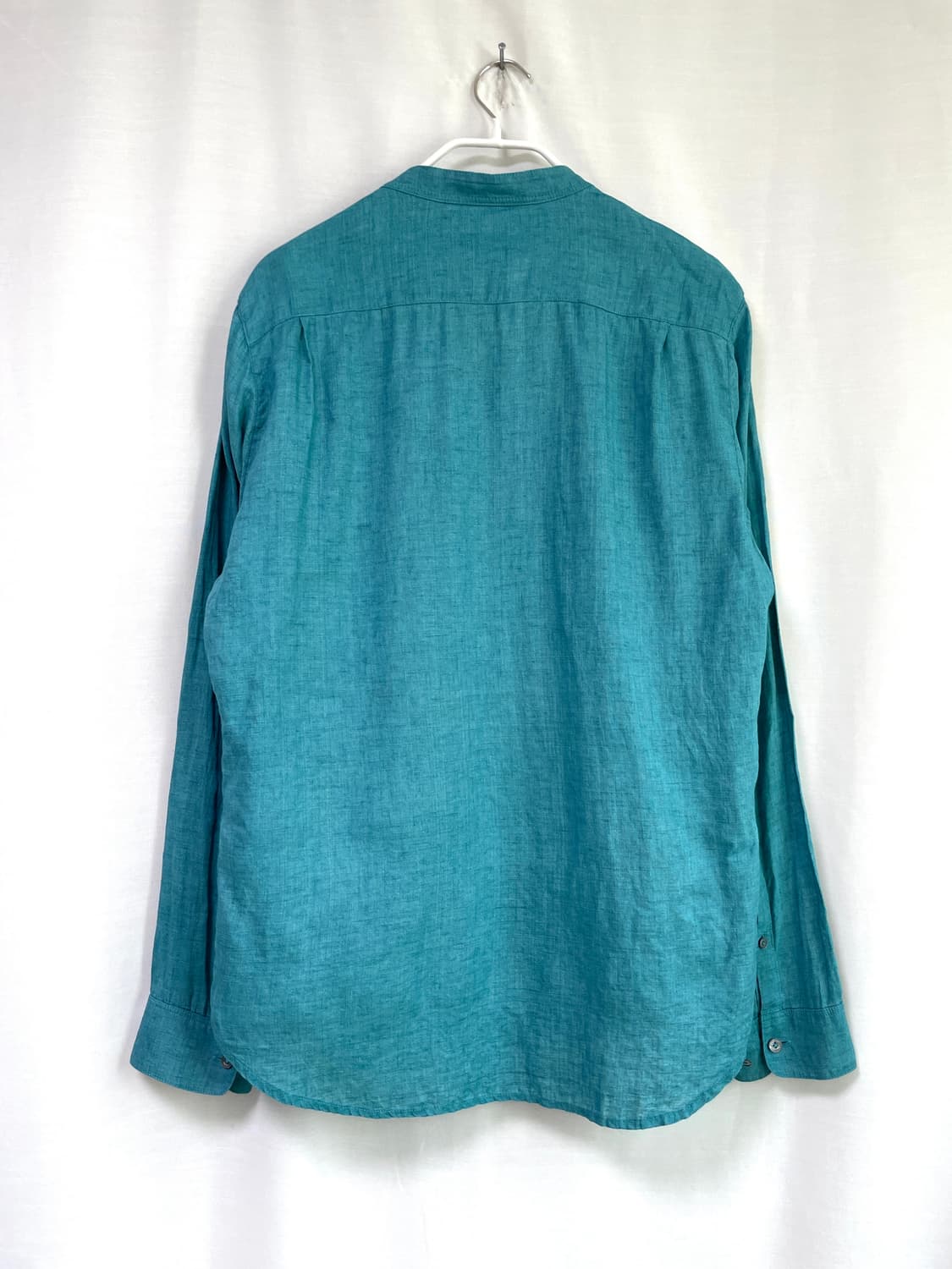 한섬 타임옴므 TIME 논카라 브이넥 린넨 셔츠 100 _ 청록 상품이미지6