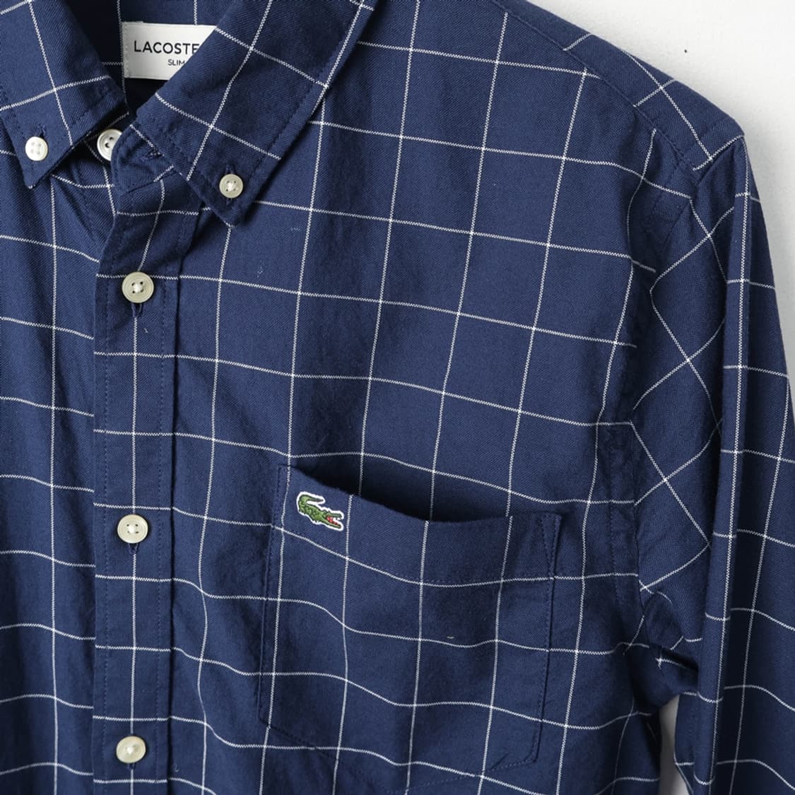90/라코스테 슬림핏 포켓 체크 셔츠 상품이미지3