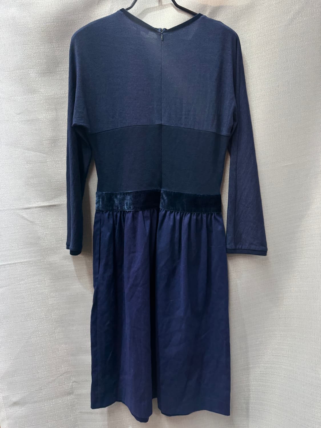 ETRO 에트로 벨벳 배색 네이비 원피스40(55) 상품이미지4