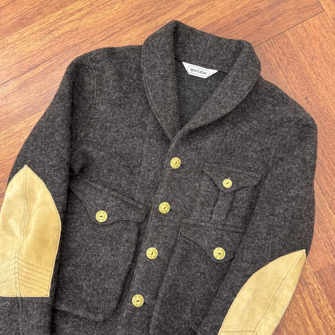 M Spectator 스펙테이터 울 모헤어 암 패치 버튼 자켓  상품이미지4