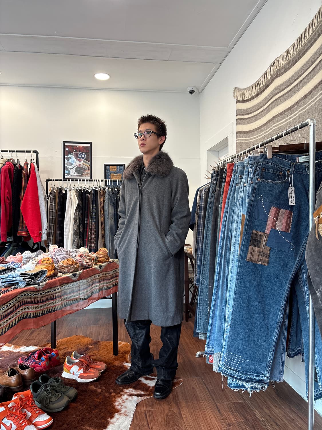 Japanese Vintage 캐시미어 혼방 울 코트 상품이미지4