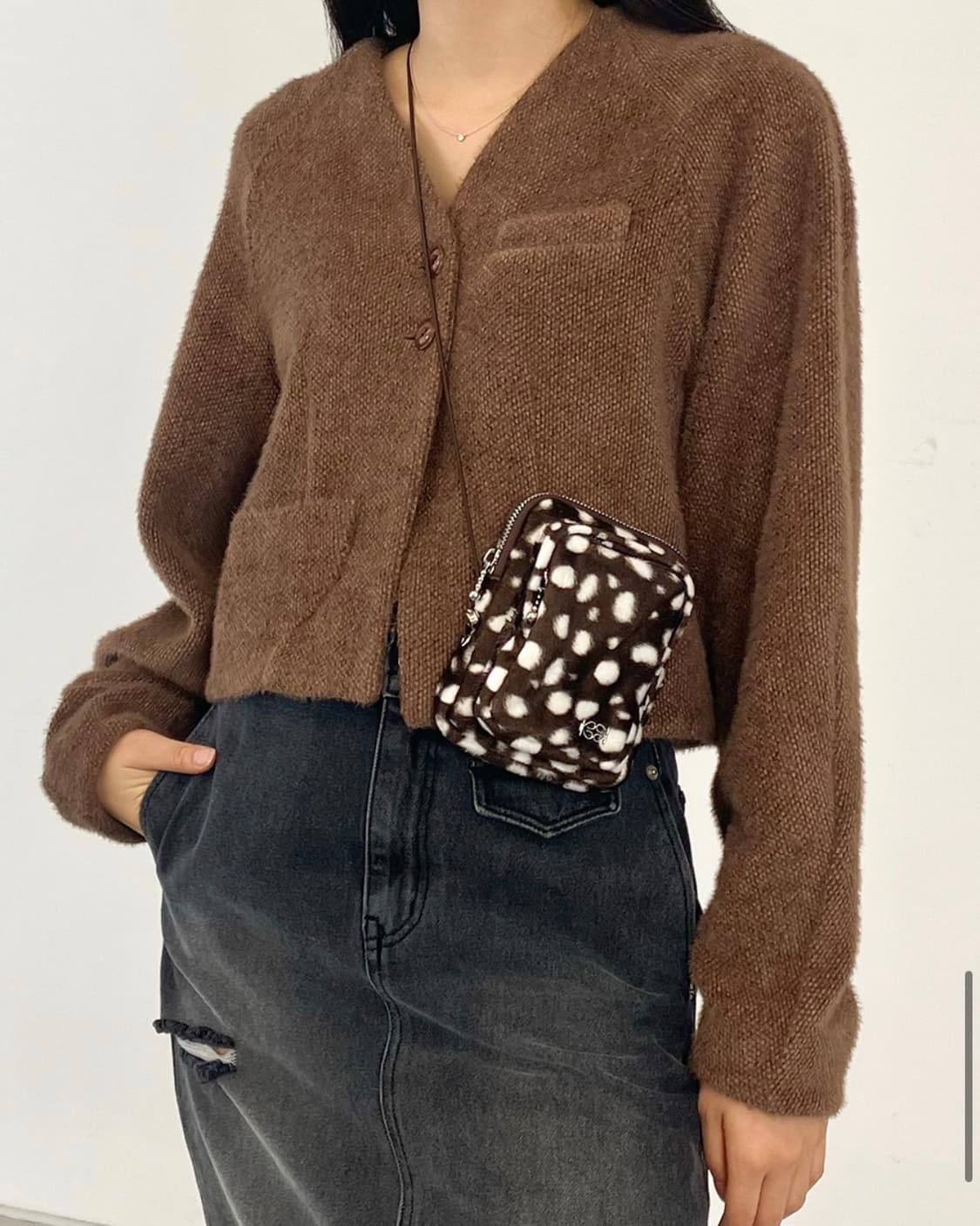 기준 밤비 브라운 미니백 퍼 크로스백 KIJUN 상품이미지1