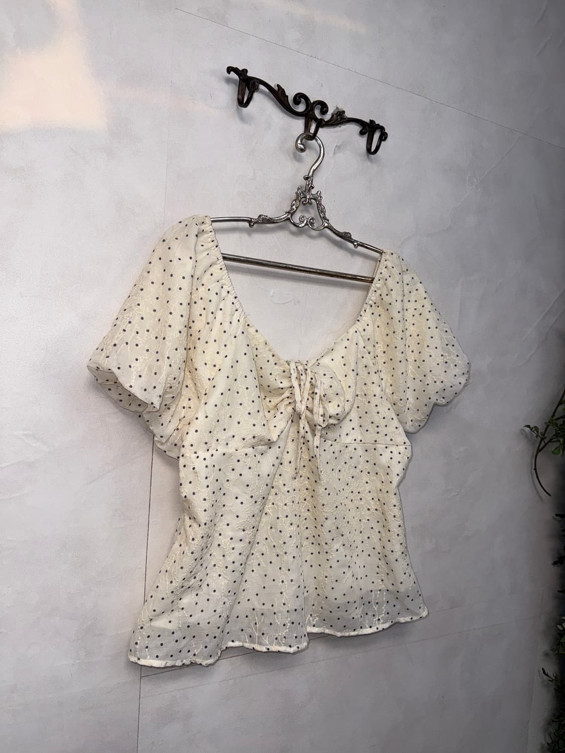 Ivory oriental lace dot puff balloon bl 상품이미지4