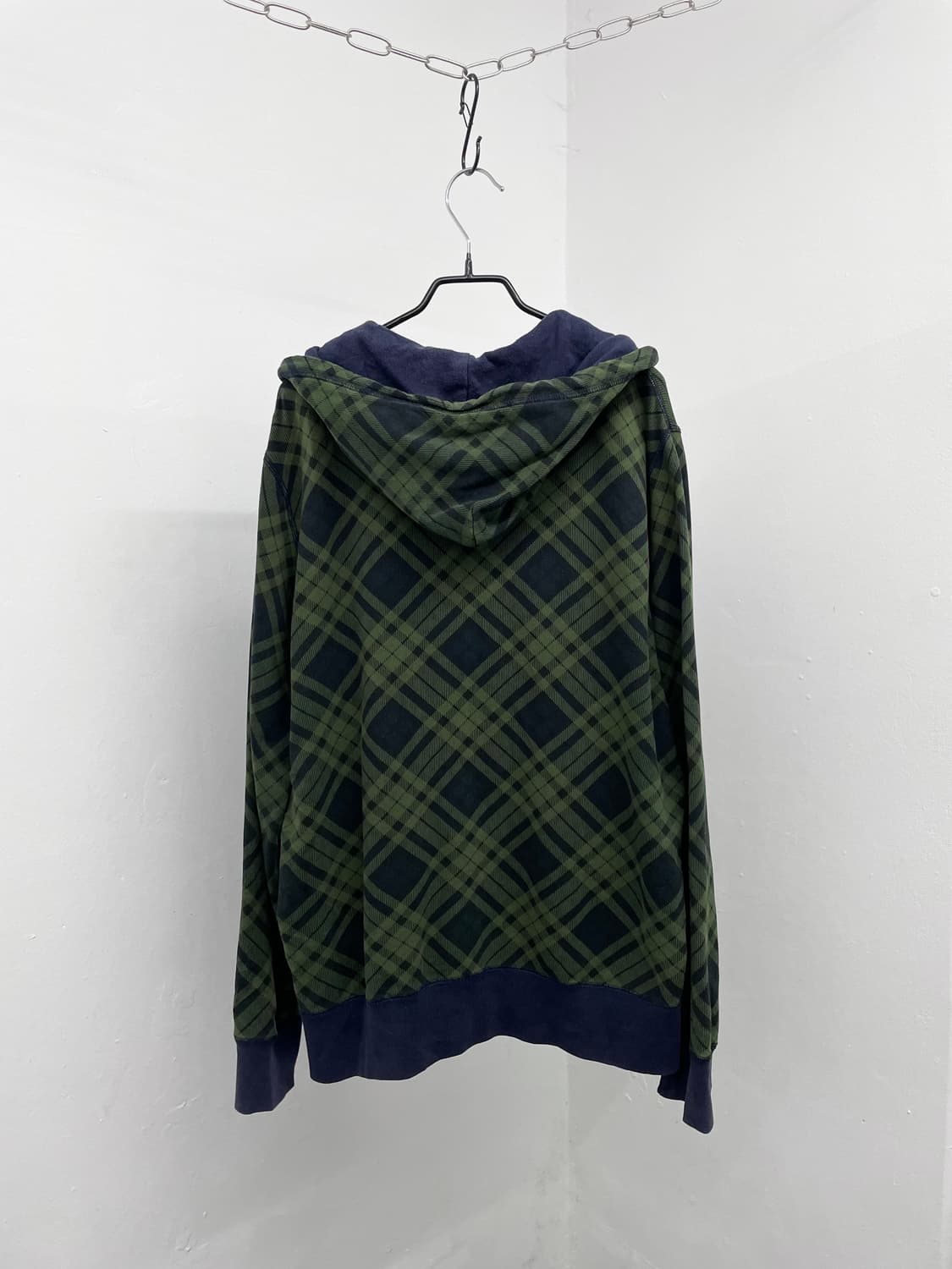 그린 체크 투웨이 후드집업 상품이미지7