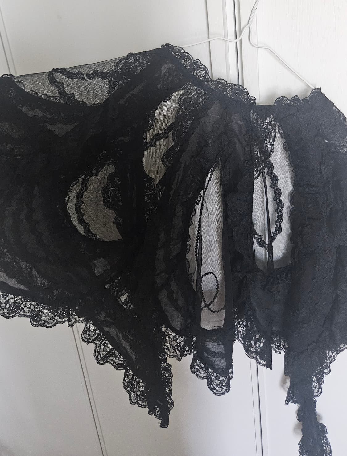 고스 레이스 케이프 숄 블랙 고스로리 공겜여주 상품이미지3