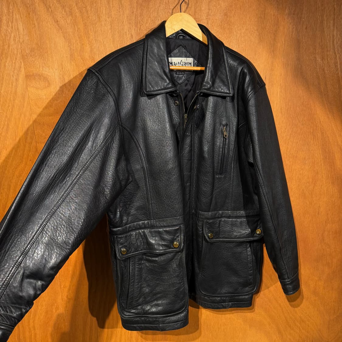 NIZZO 헤비 카우레더 헌팅 자켓 XL 카 코트 상품이미지5