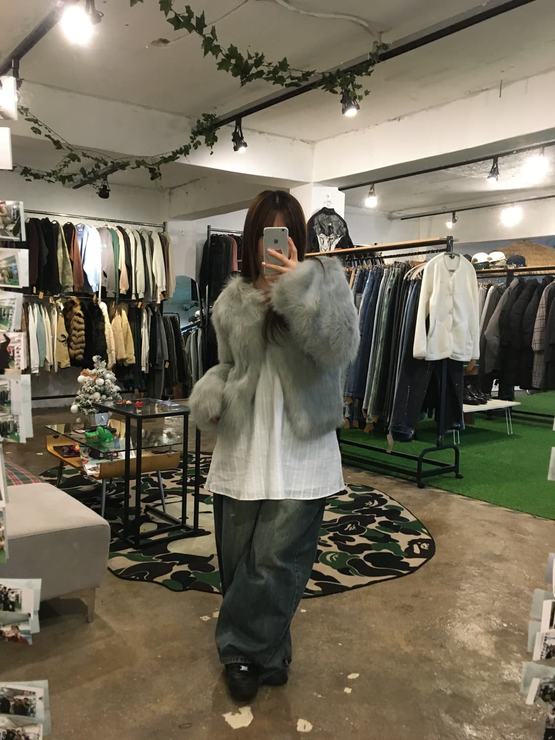 은빛 그레이 퍼 자켓 상품이미지4