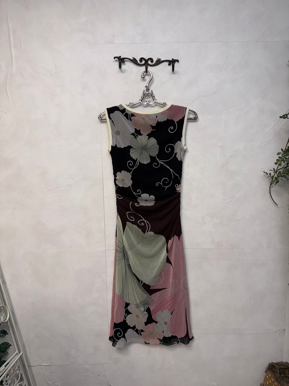 Kay Unger black pink oriental flower ops 상품이미지4