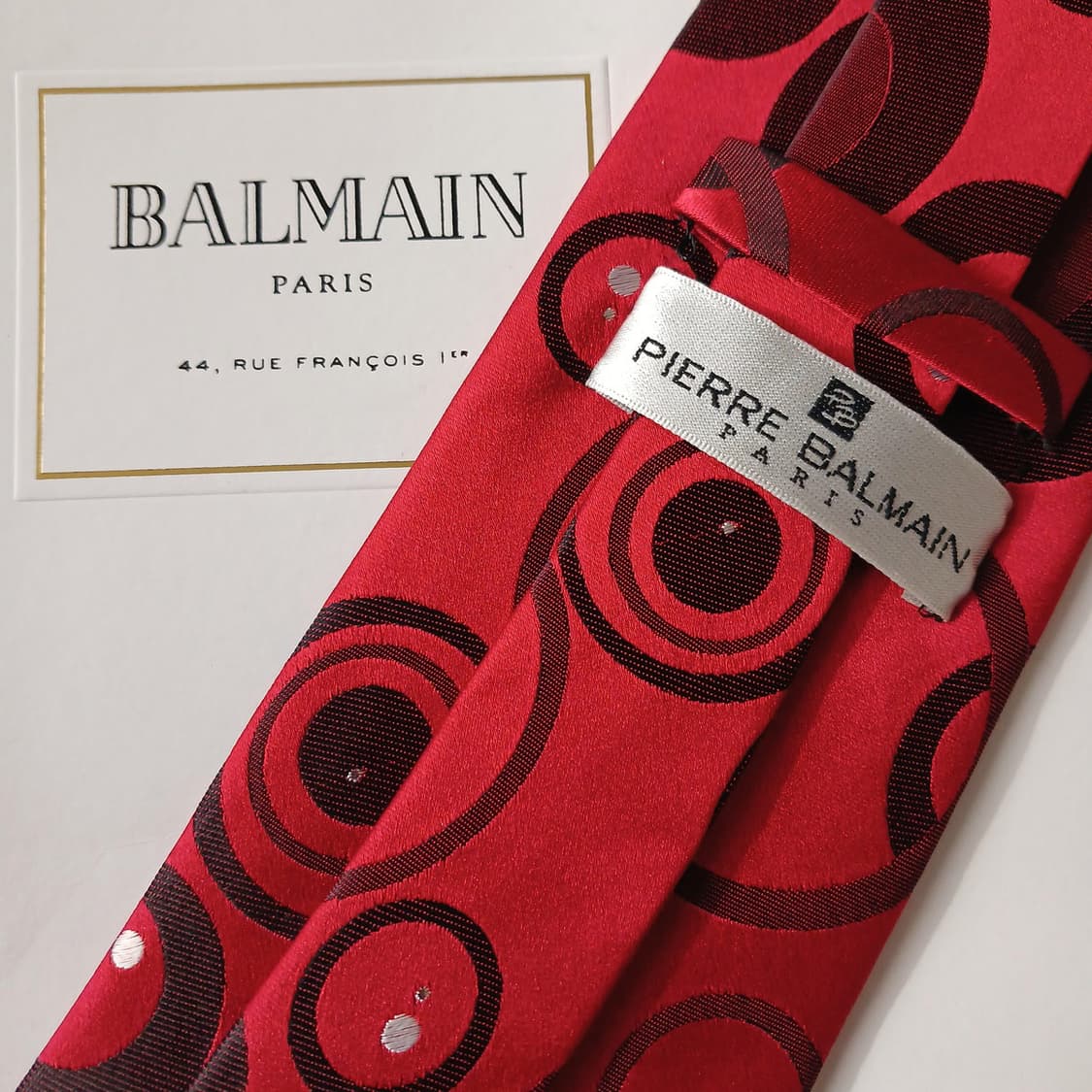 발망 실크 레드 서클 패턴 넥타이 8.7cm A+등급 A19345
 상품이미지8