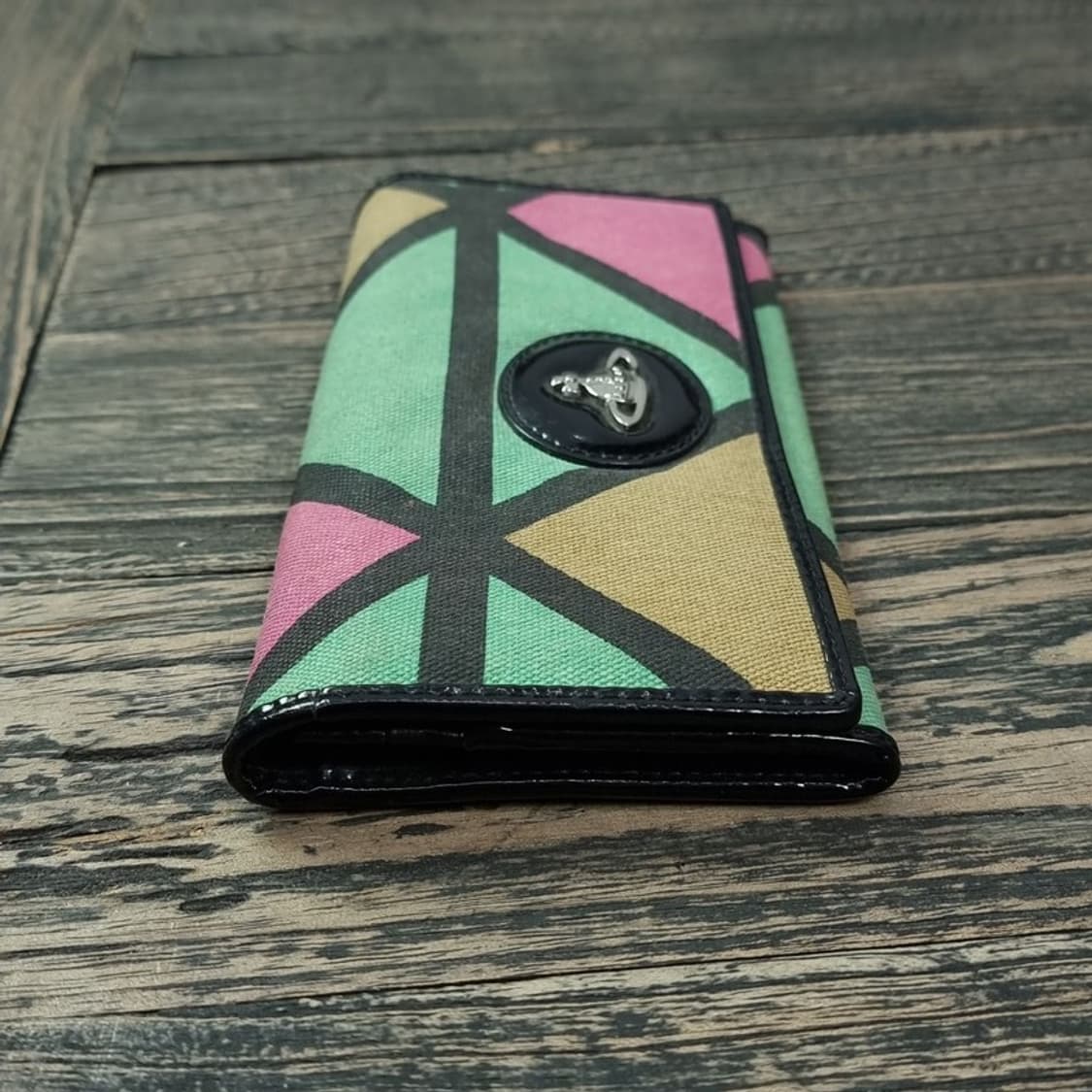 [비비안웨스트우드] 빈티지 기하학 패턴 ORB 엠블럼 장지갑 P01214 상품이미지4