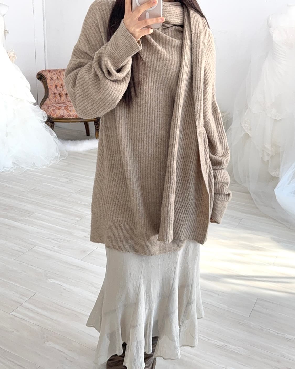 Fairy mute wrinkles unbalace skirt 상품이미지3