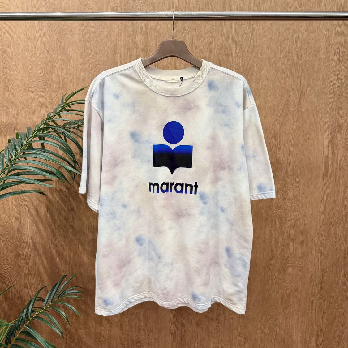 이자벨마랑 에뚜왈 라운드넥 반팔 티셔츠 타이다이 워싱 로고 프린팅 파스텔 상품이미지1