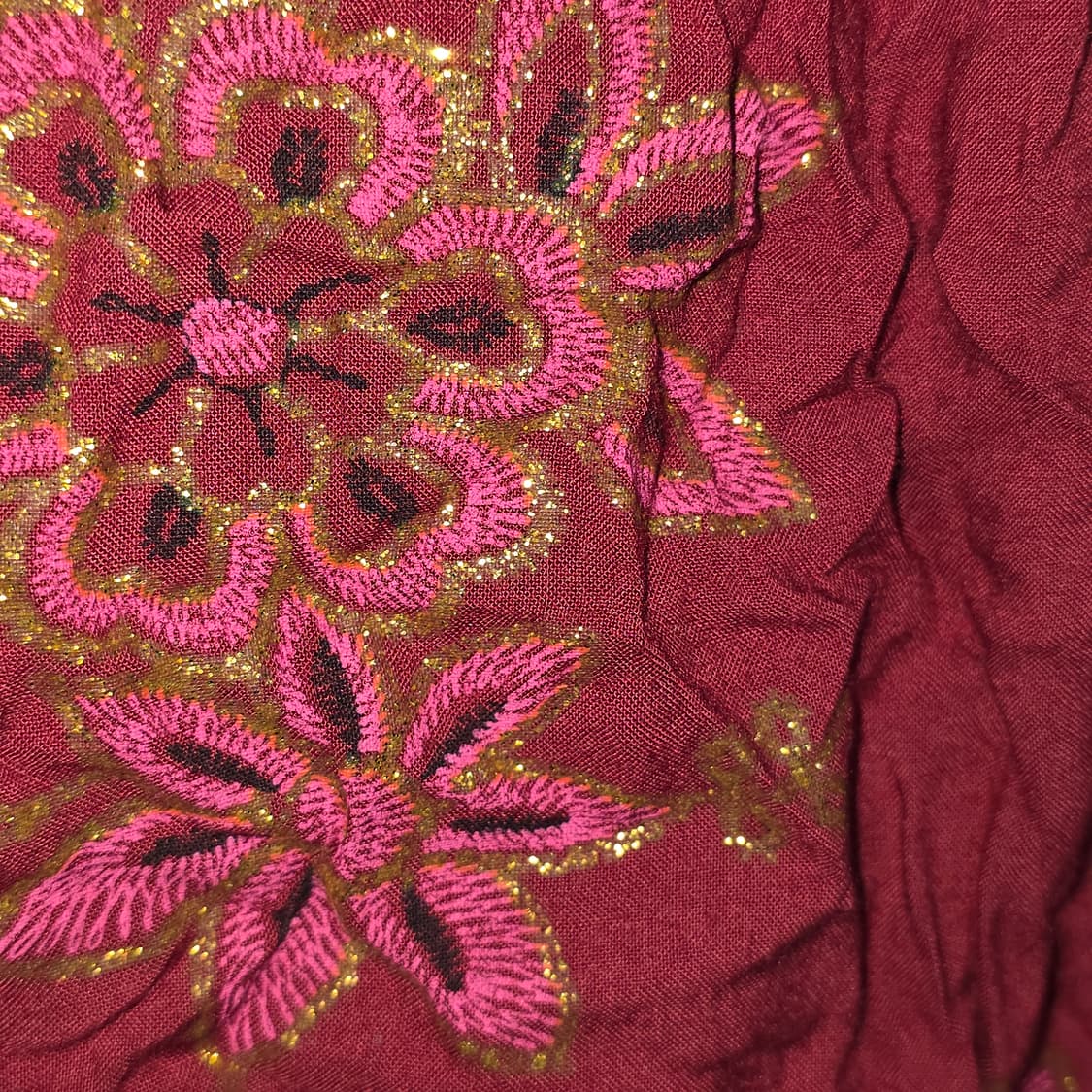 보헤미안 오리엔탈 레드 플라워 원피스 상품이미지2