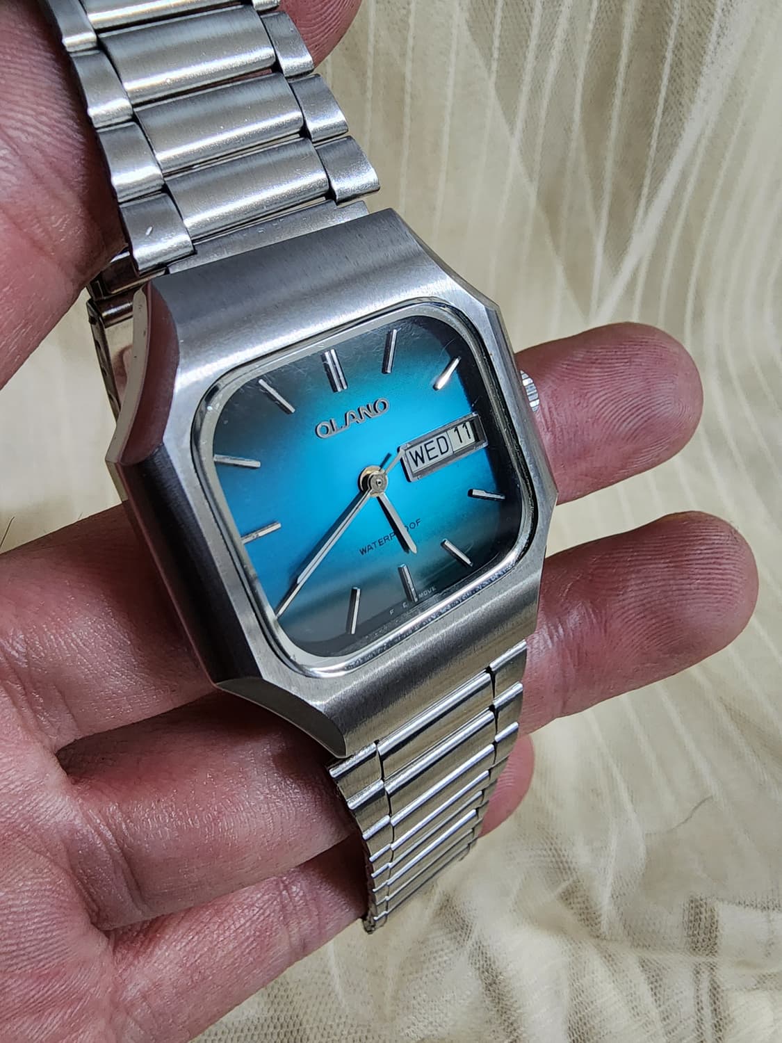 빈티지 OLANO 수동 기계식 청판 메탈 시계 상품이미지8
