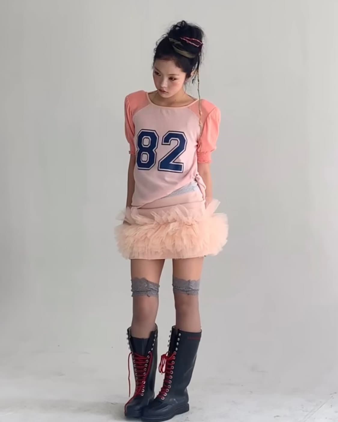 샵페어리 패드 숄더 래글런 하프 탑 상품이미지2