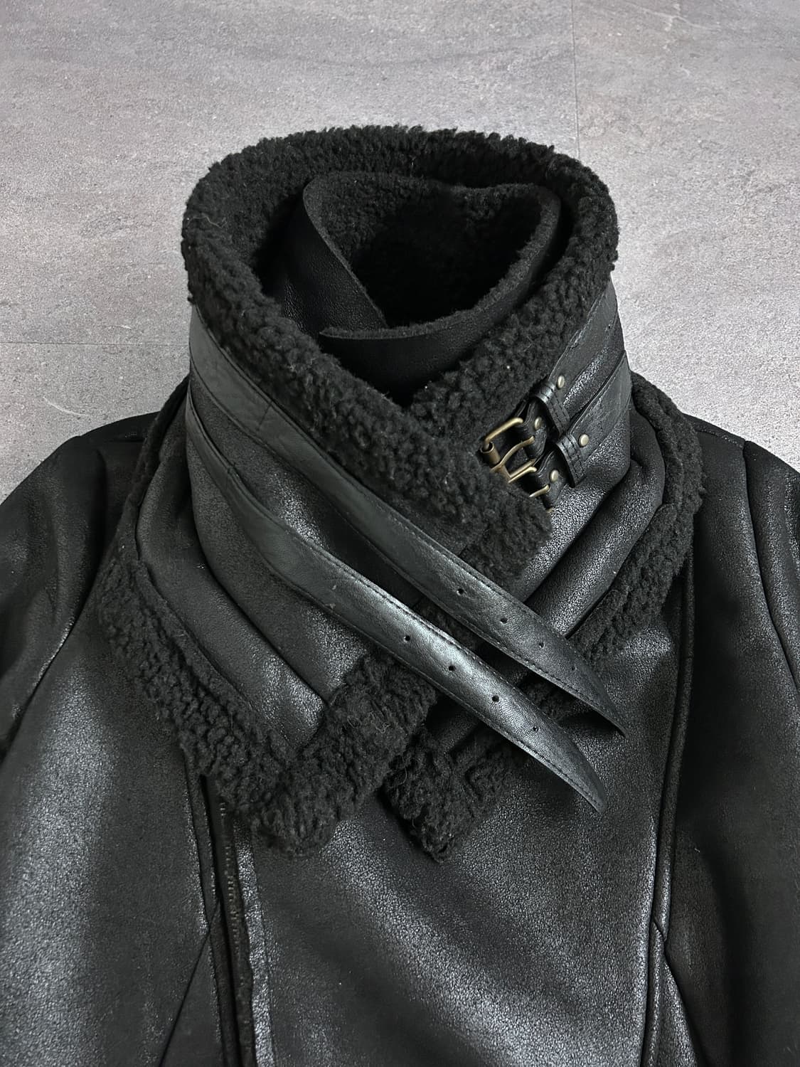 더블 하이넥 시어링 무스탕 자켓 상품이미지3