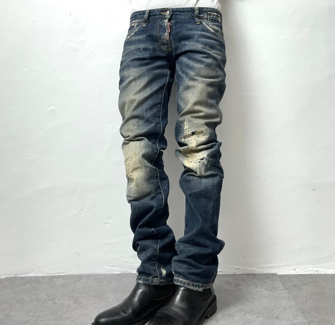 DSQUARED2 Distressed Slim-Fit Patched De 상품이미지1