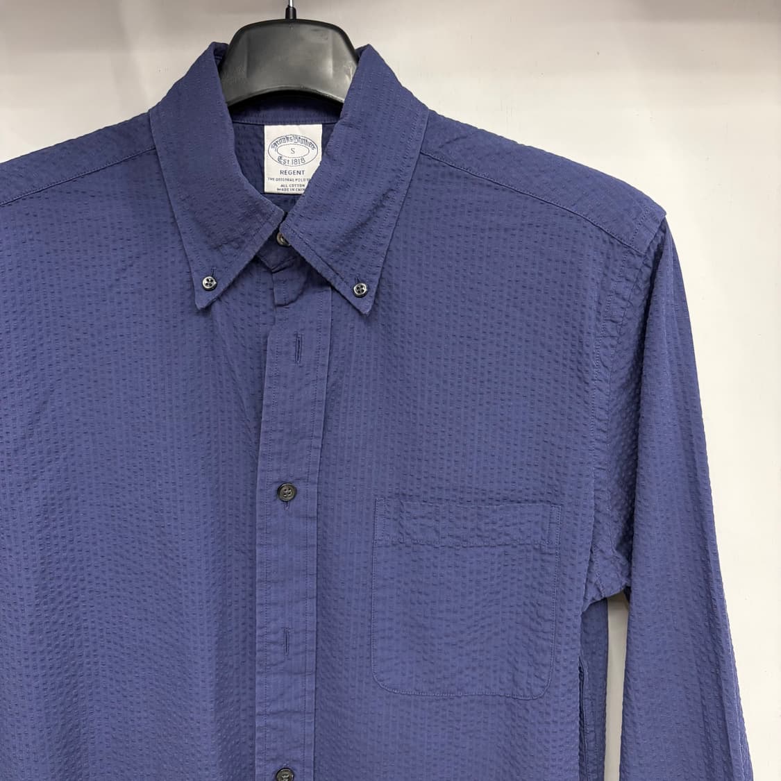브룩스 브라더스 네이비 시어서커 리젠트 셔츠 S 상품이미지2