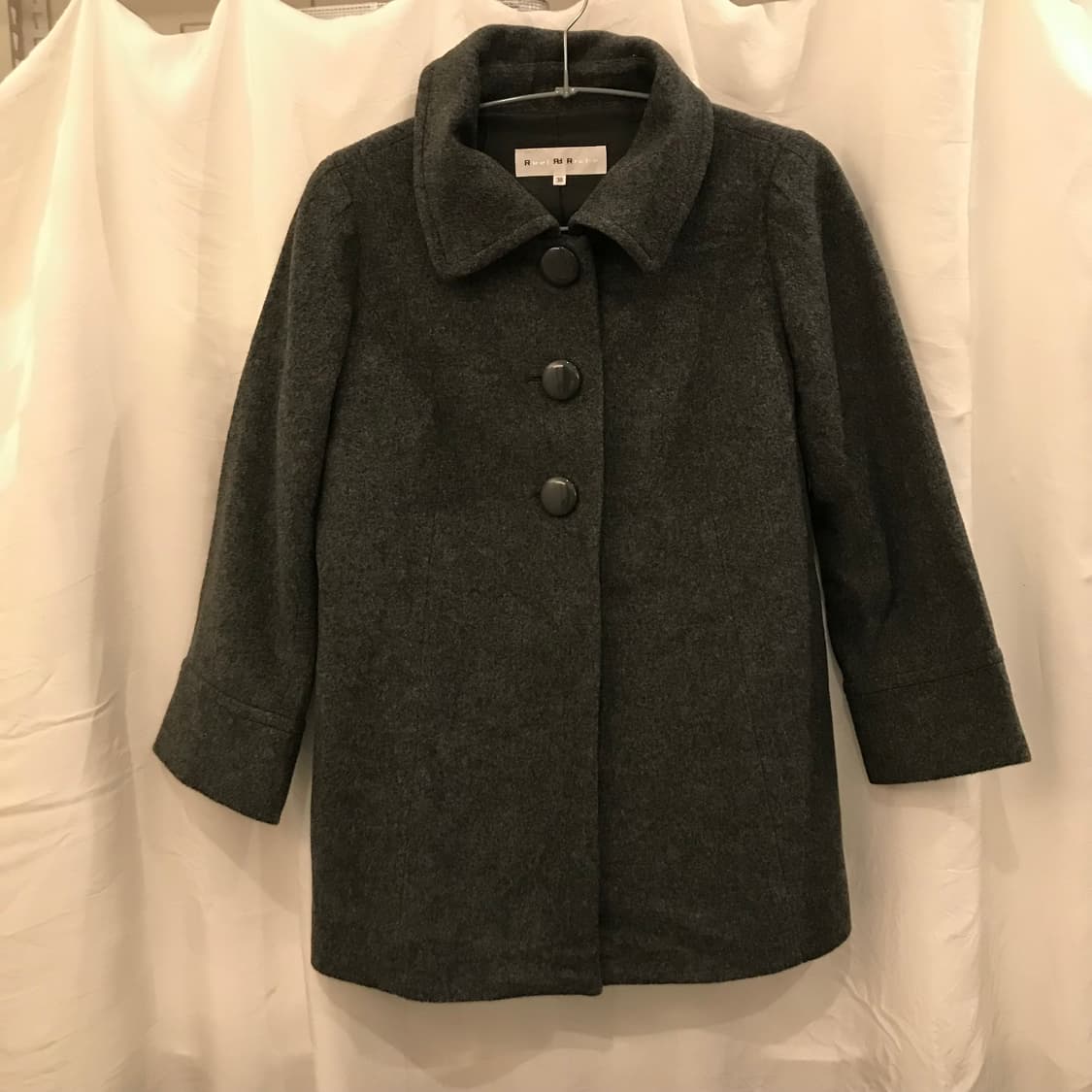 JPN Vintage 모리걸 라떼갸루 그레이 울 코트 상품이미지3