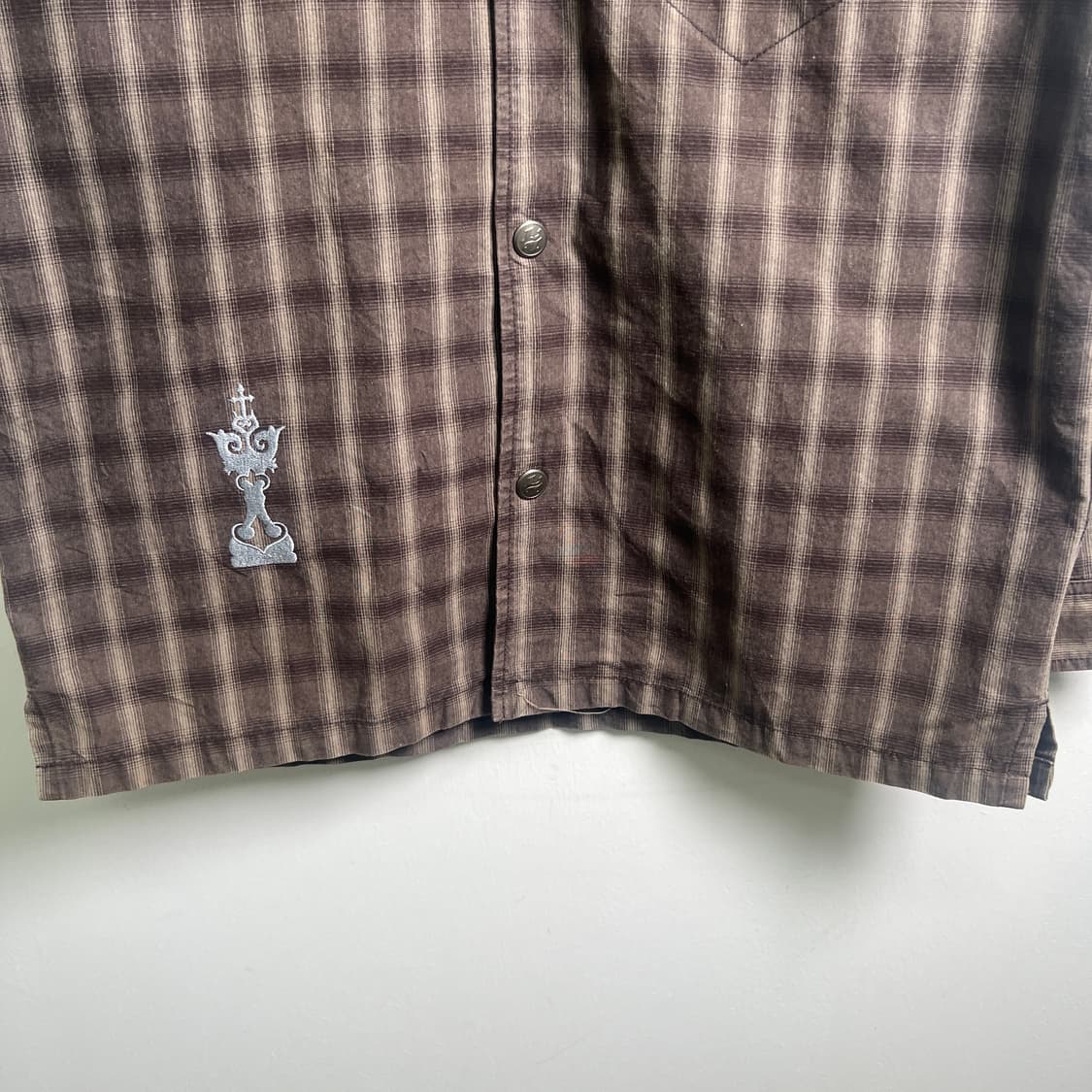 JPN VTG 브라운 체크 셔츠 자켓 상품이미지5