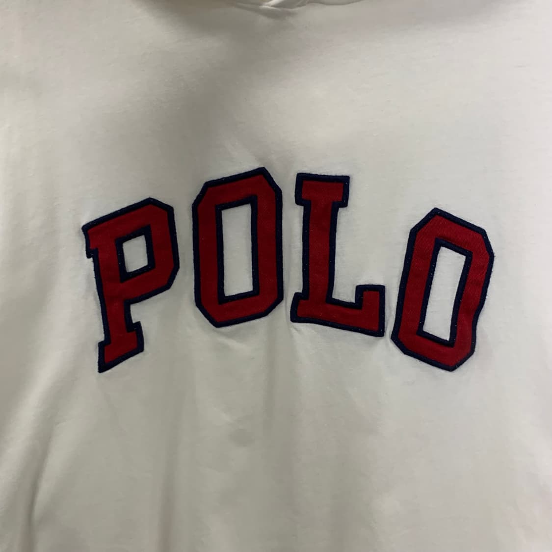 폴로 랄프로렌 스펠아웃 화이트 슬리브 후드티 상품이미지4