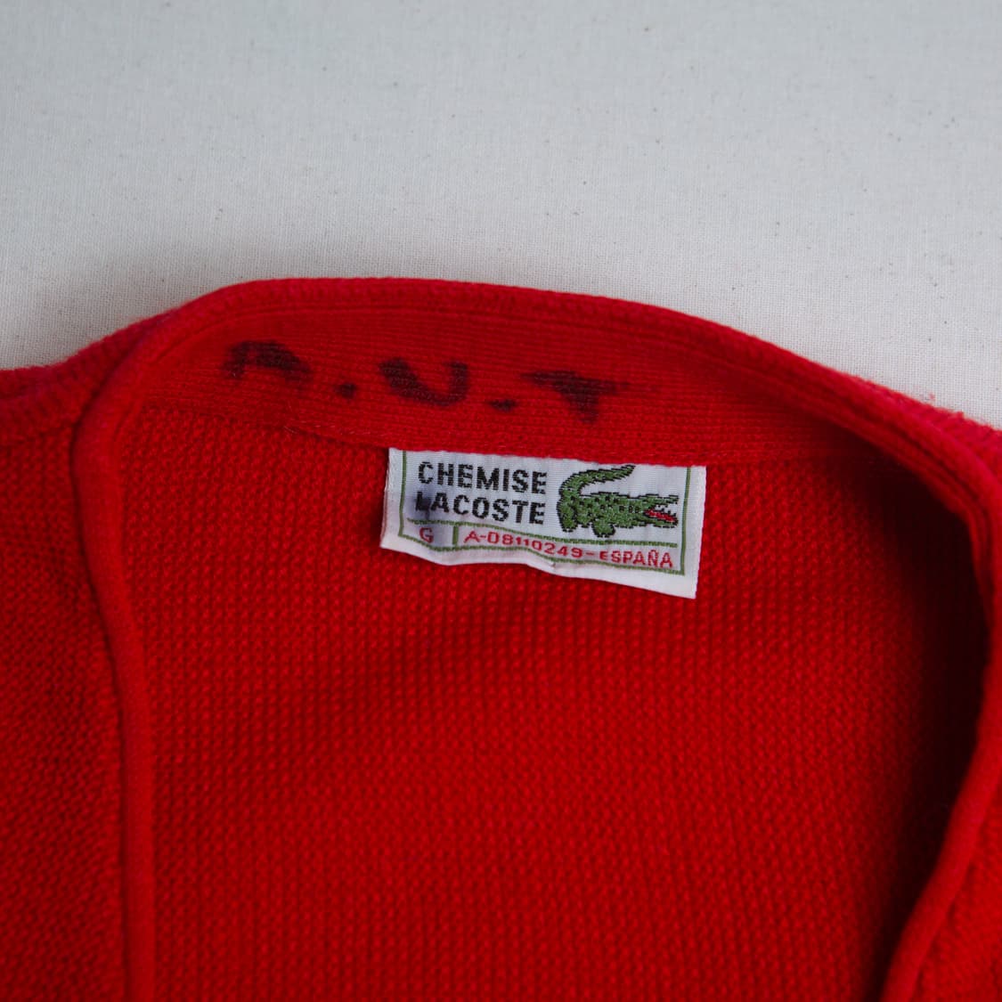 70s Chemise 라코스테 아크릴 가디건 레드 상품이미지3