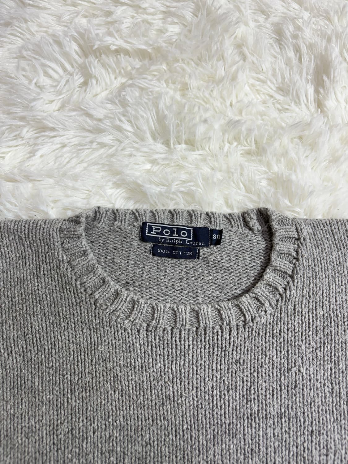 폴로 랄프로렌 라이트그레이 포니로고 라운드 니트  상품이미지6