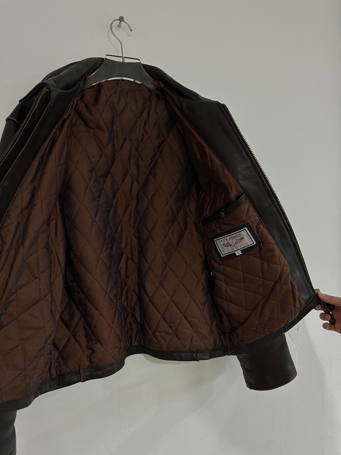 빈티지 플레임 레더 자켓 상품이미지5