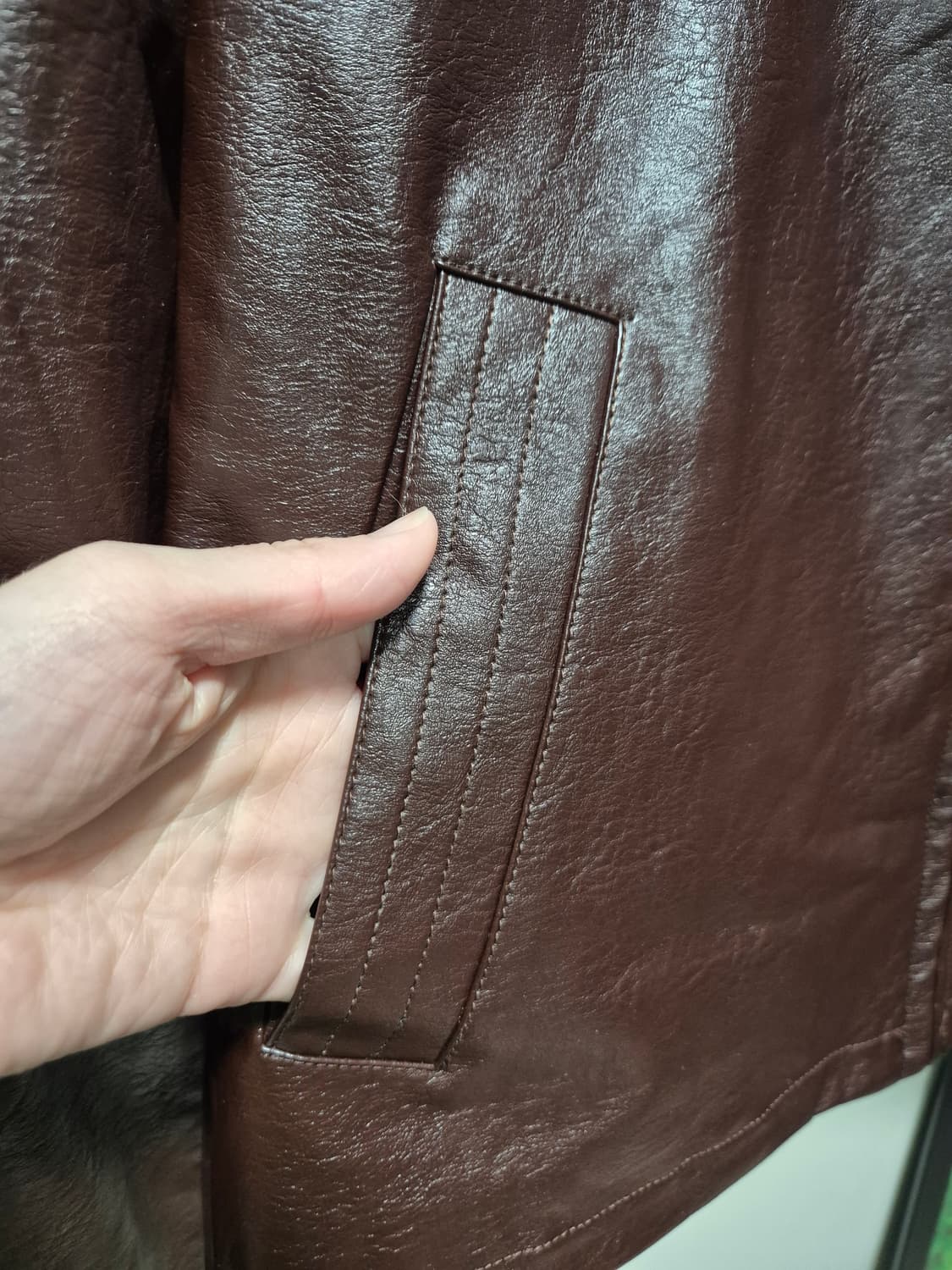 (타임세일)(새상품)SIYAZU 시야쥬 브라운 레더 자켓 상품이미지3