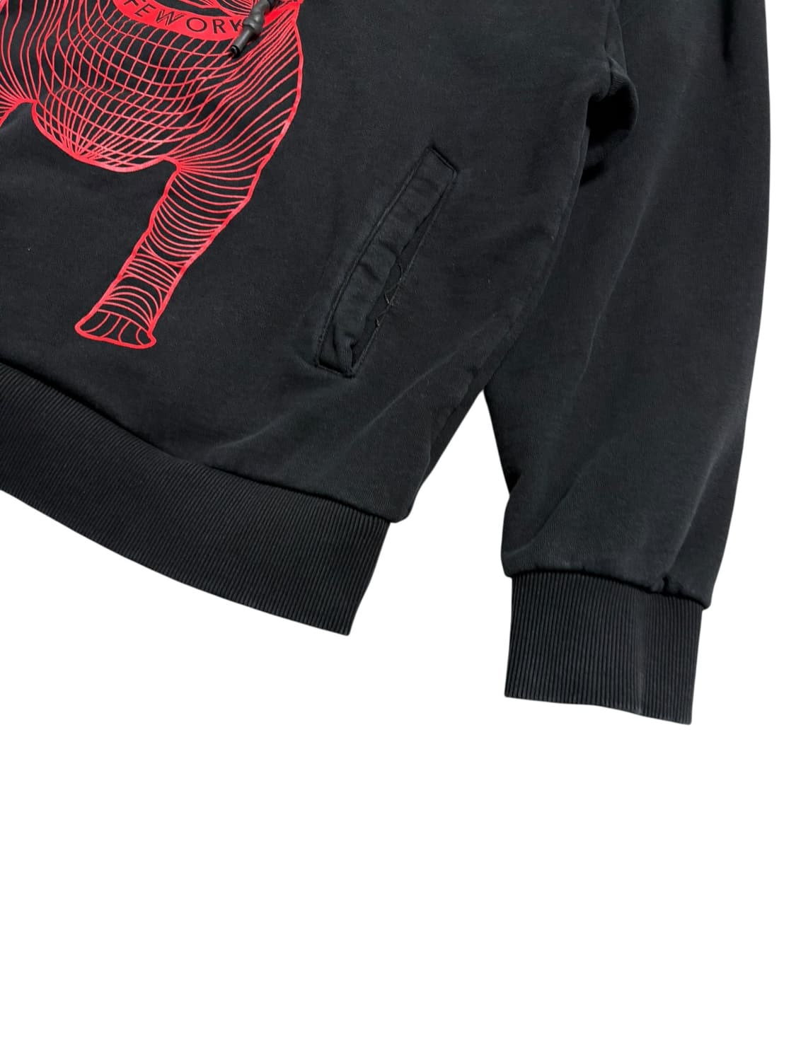 라이프워크 빅라독 레드 프린팅 후드티 블랙 상품이미지4