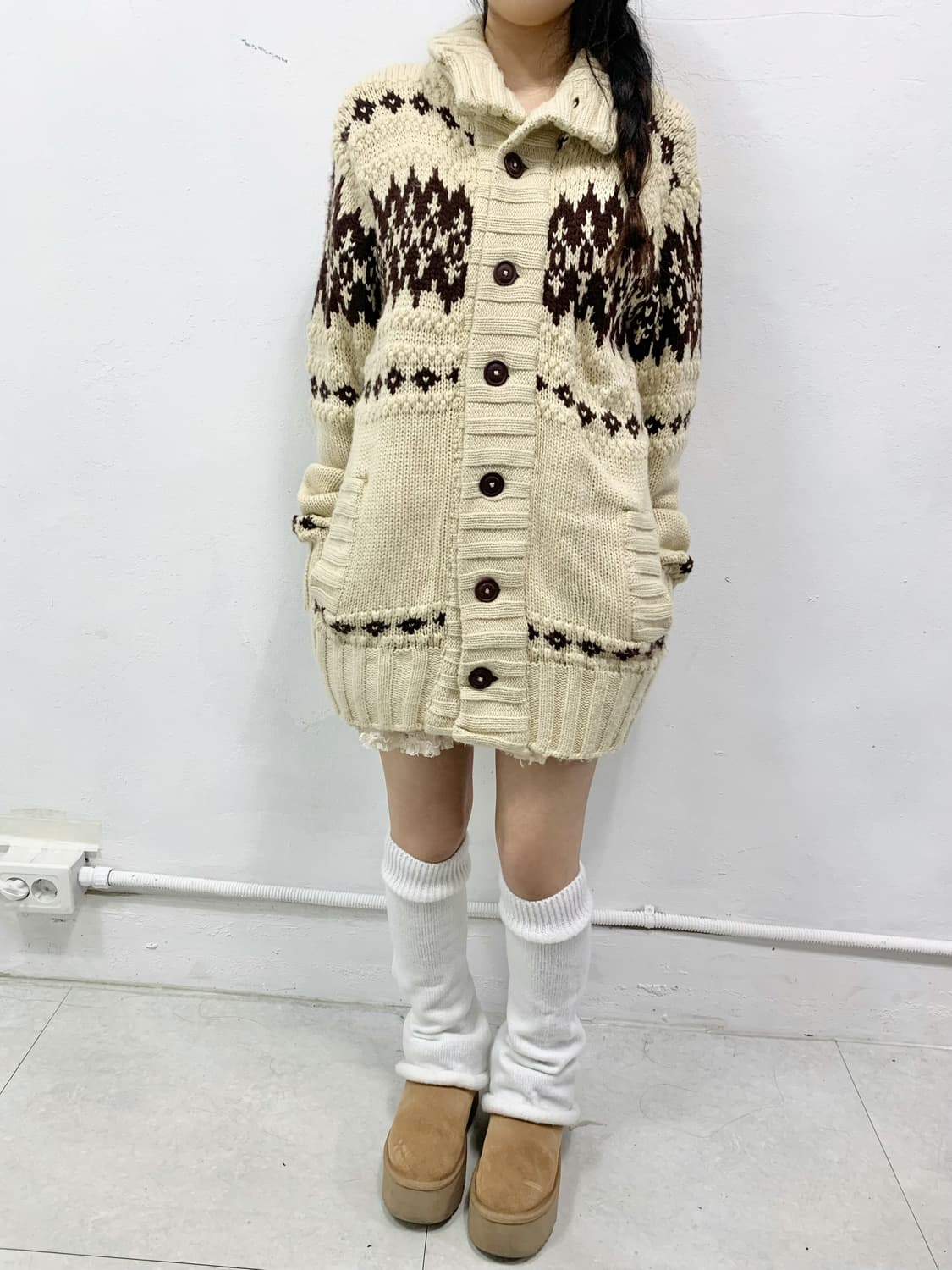 [ABERCROMBIE] 아베크롬비 라떼갸루 노르딕 니트 가디건 상품이미지3