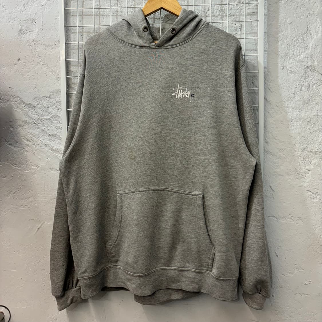 스투시 빅 로고 그레이 후드티 XL 상품이미지2