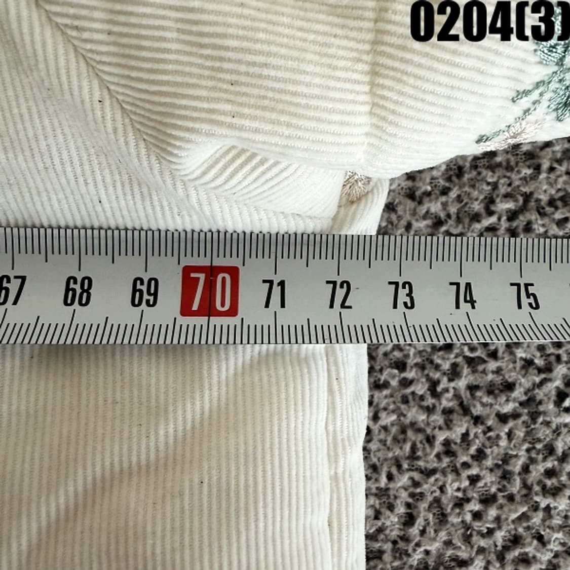 [실측확인] 빈티지 아이보리 플라워패턴 퀼팅 뽀글이 점퍼 0204(3) 상품이미지6