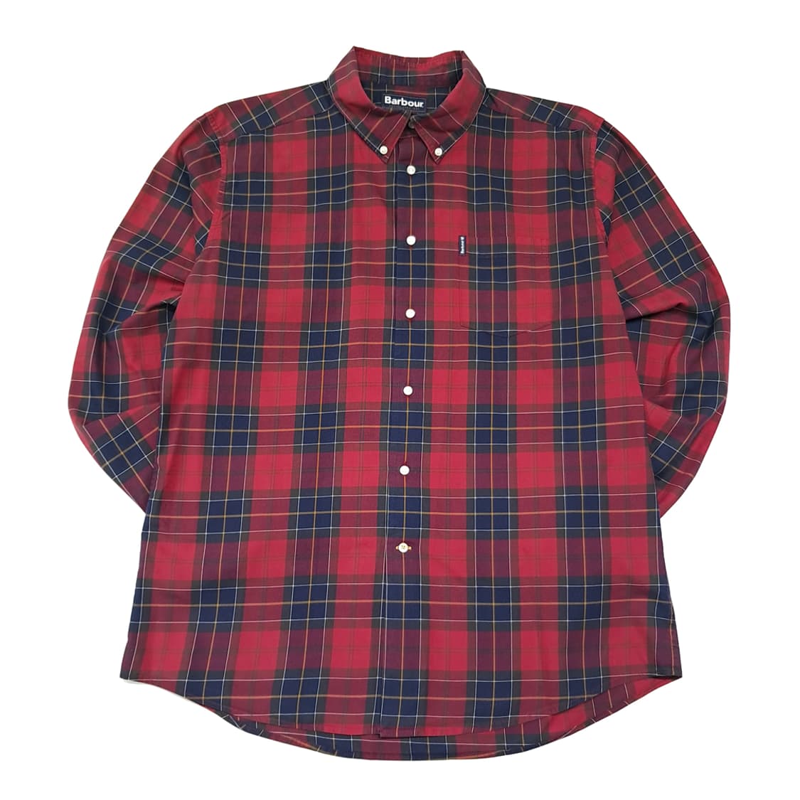 CL373 L 바버 코튼 버튼다운 테일러드핏 레드 셔츠 남방 상품이미지1