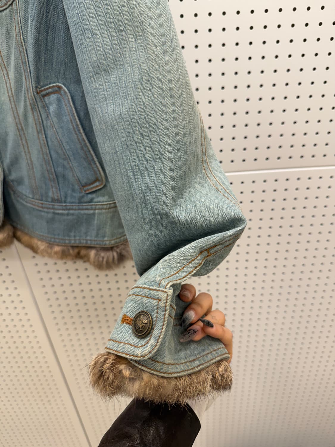 빈티지 y2k 토끼털 데님 자켓 U971 상품이미지4