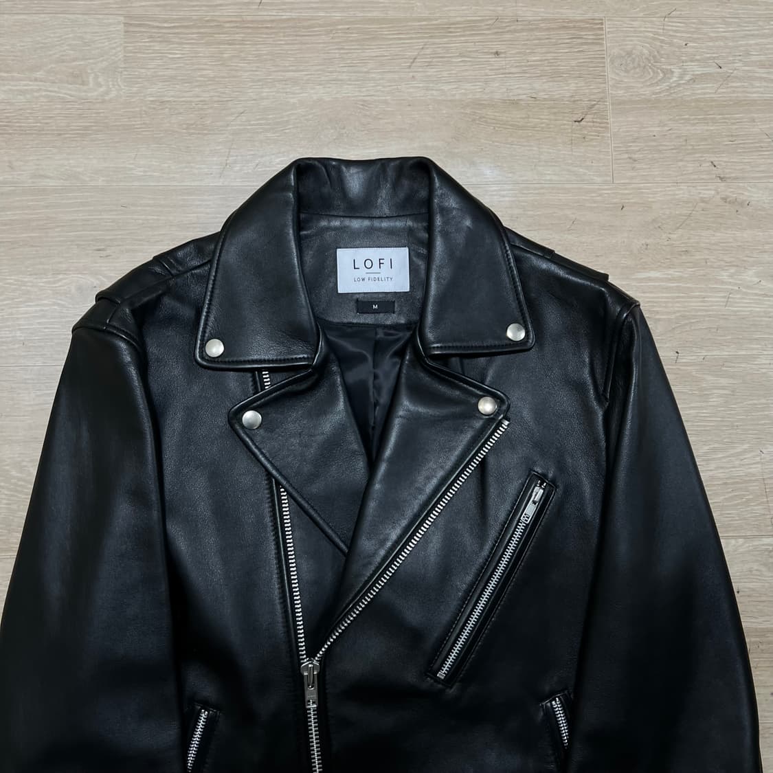 로파이 양피 양가죽 램스킨 더블 라이더 가죽자켓 [블랙] M/95 상품이미지2