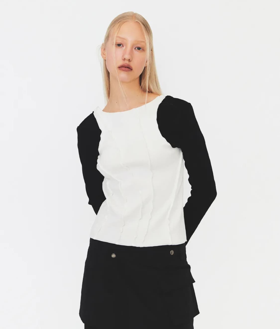 다이애그널 긴팔 티 상품이미지2