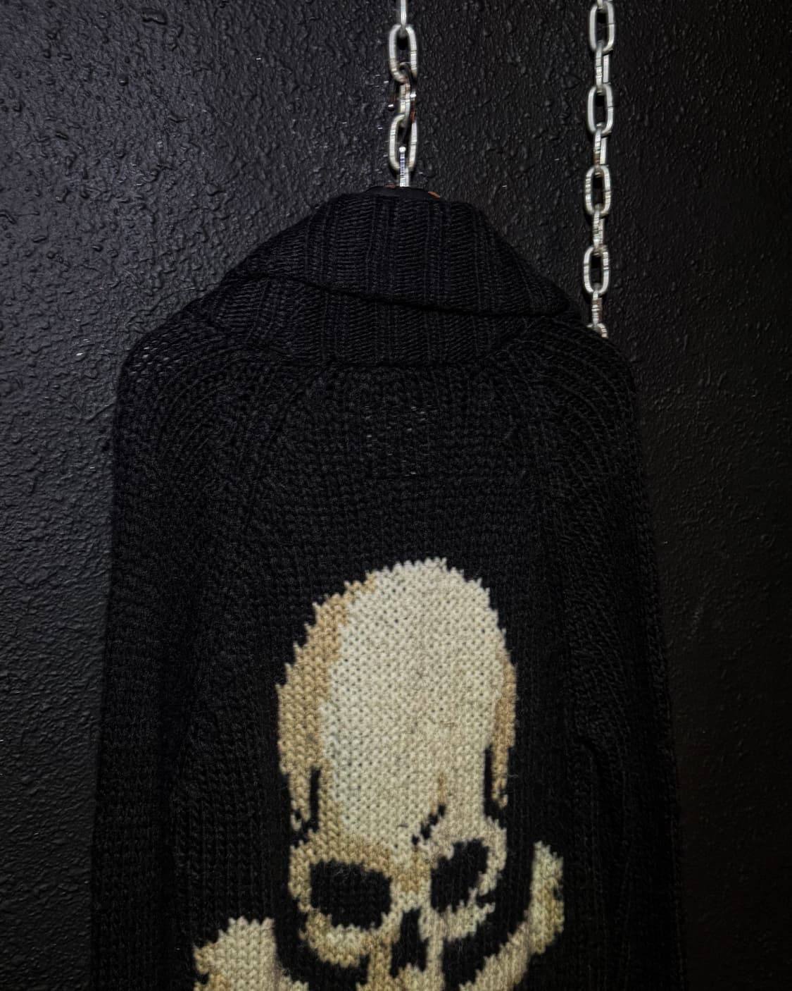 JUNK STAR – Skull Knit Shawl Cardigan  펑 상품이미지7