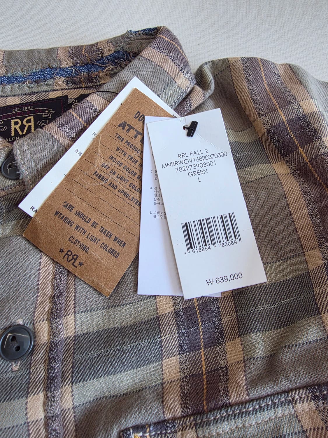 RRL 리페어 프래드 트윌 워크셔츠 상품이미지4
