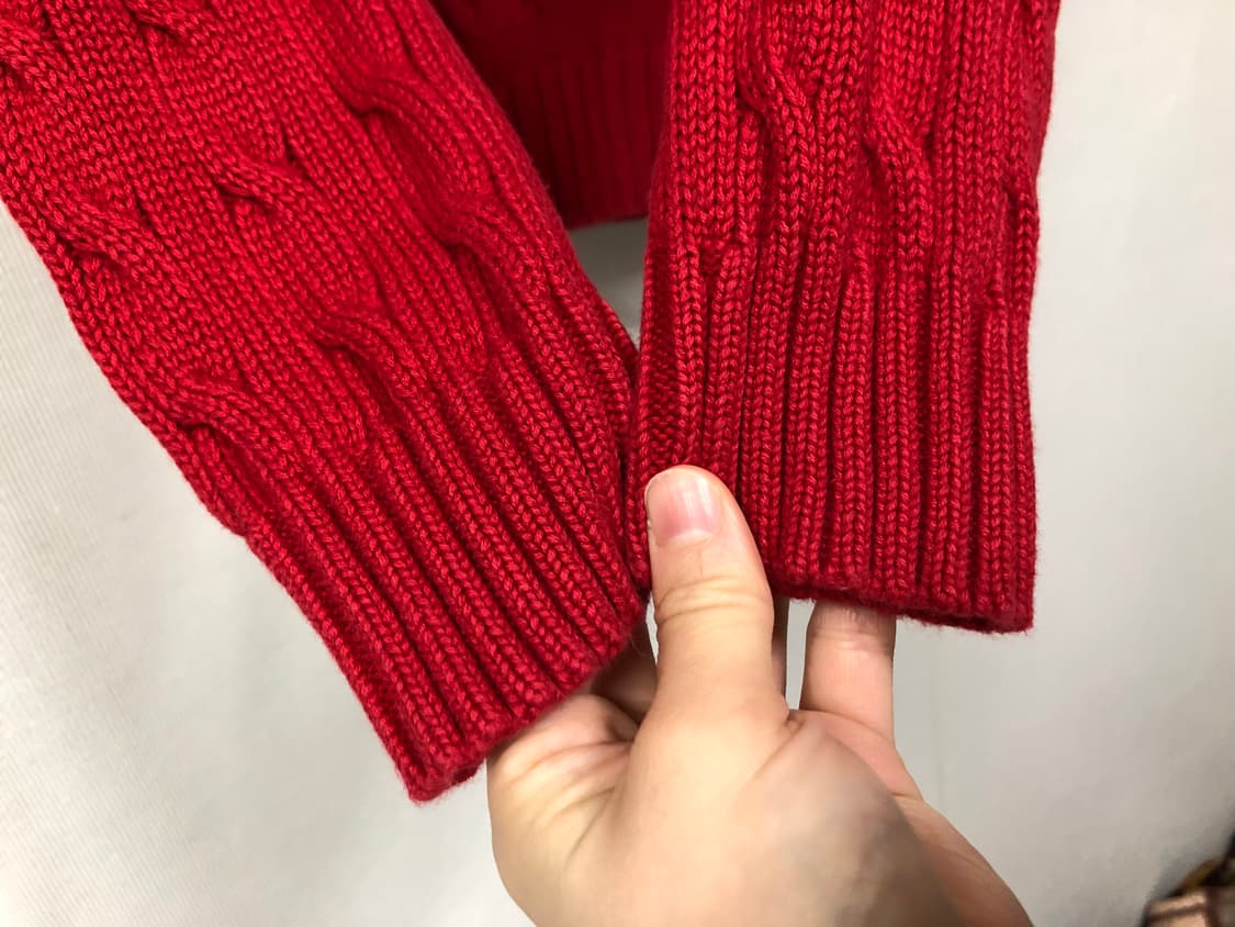 랄프로렌 폴로 여성 슬림핏 딱붙핏 꽈배기 케이블 라운드넥 니트 M _ 레 상품이미지5