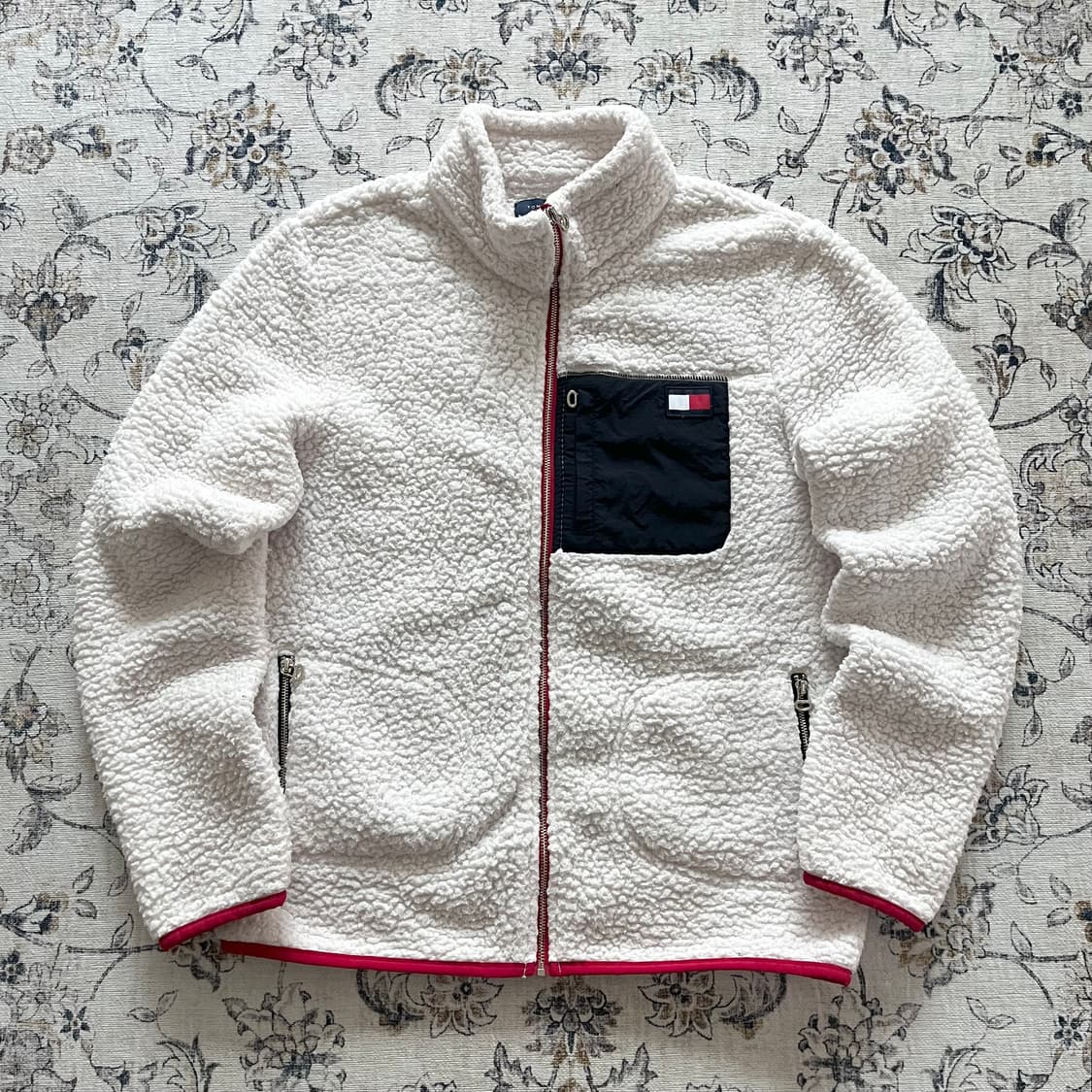 타미힐피거 플래그 로고 패치 후리스 집업 상품이미지1