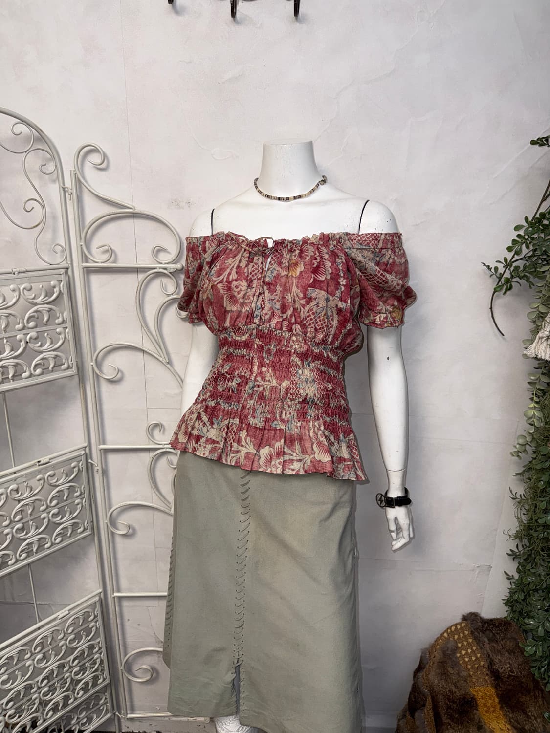 Ralph Lauren cherry pink bohemian 오프숄더 상품이미지1