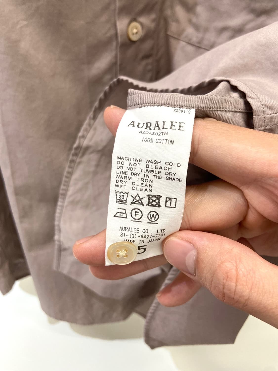 오라리 20FW WASHED FINX TWILL 빅셔츠 상품이미지4
