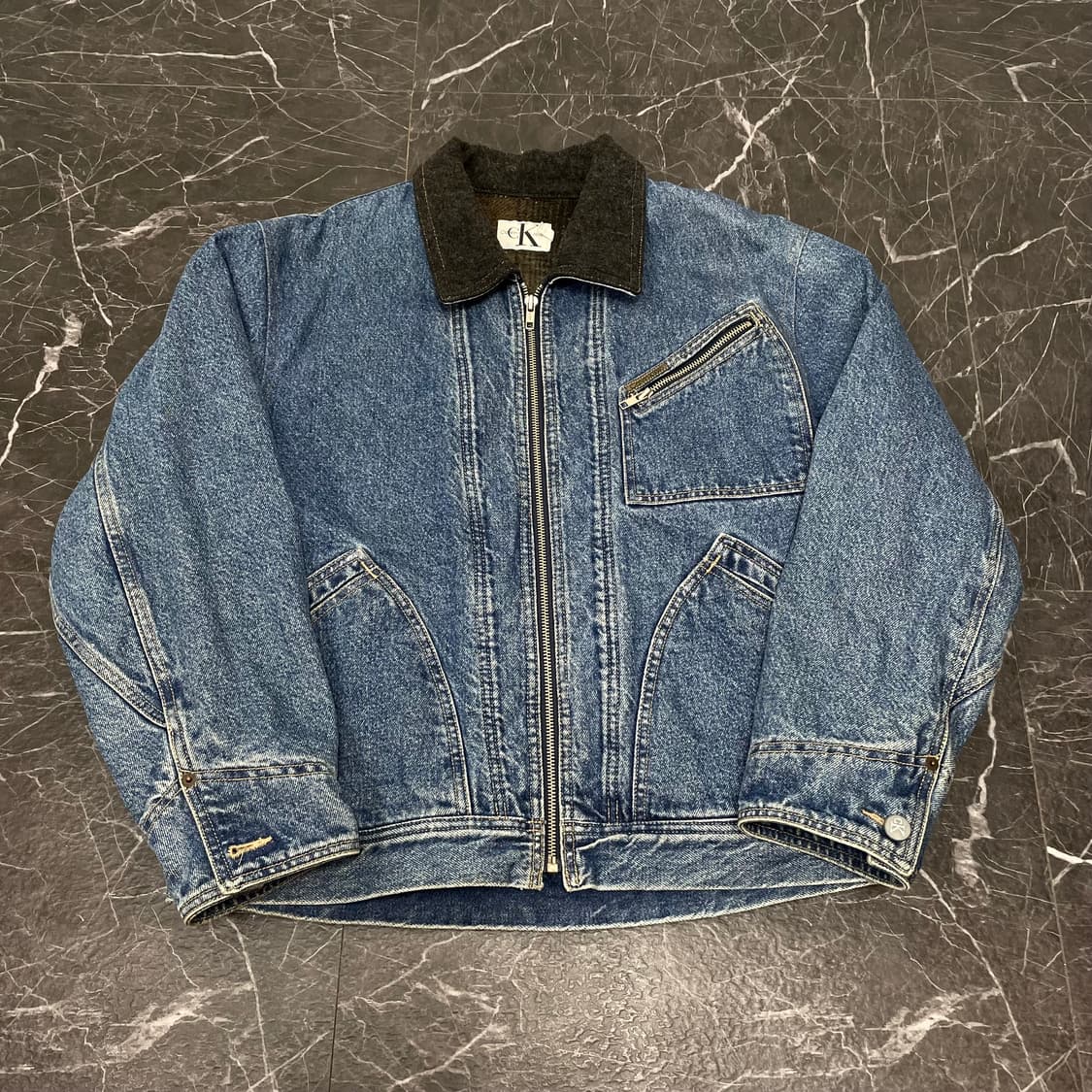 M 캘빈클라인 테크니컬 데님 봄버 자켓 상품이미지5