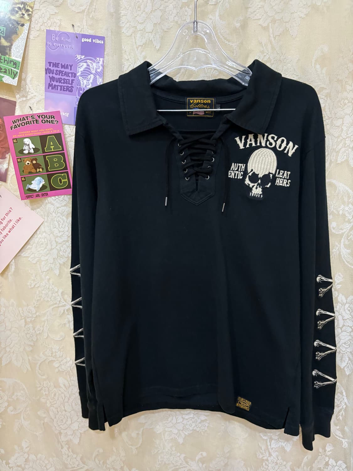 밴슨레더 스컬자수 긴팔티 상품이미지2