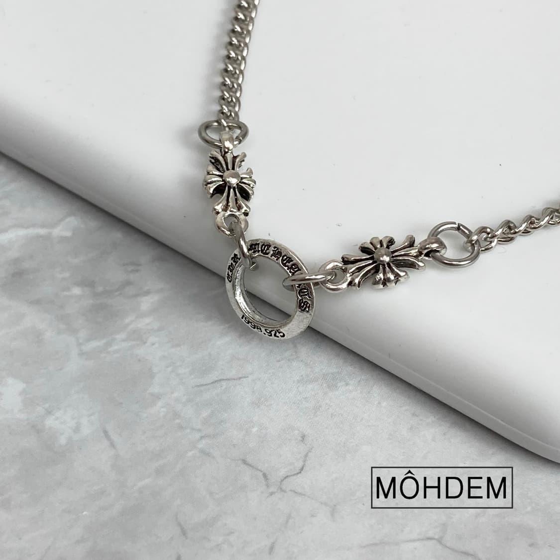 크로스4 실버 체인팔찌 상품이미지3