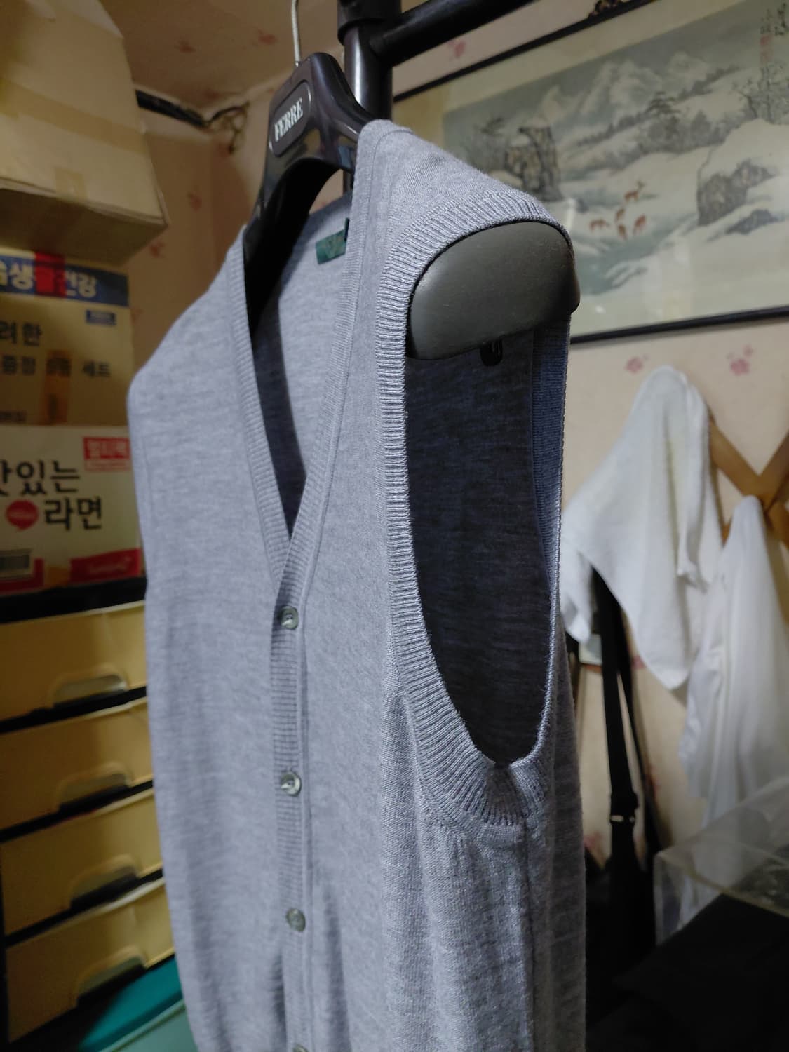 [일꼬르소]울 버튼 니트 베스트 100~슬림105사이즈 상품이미지7