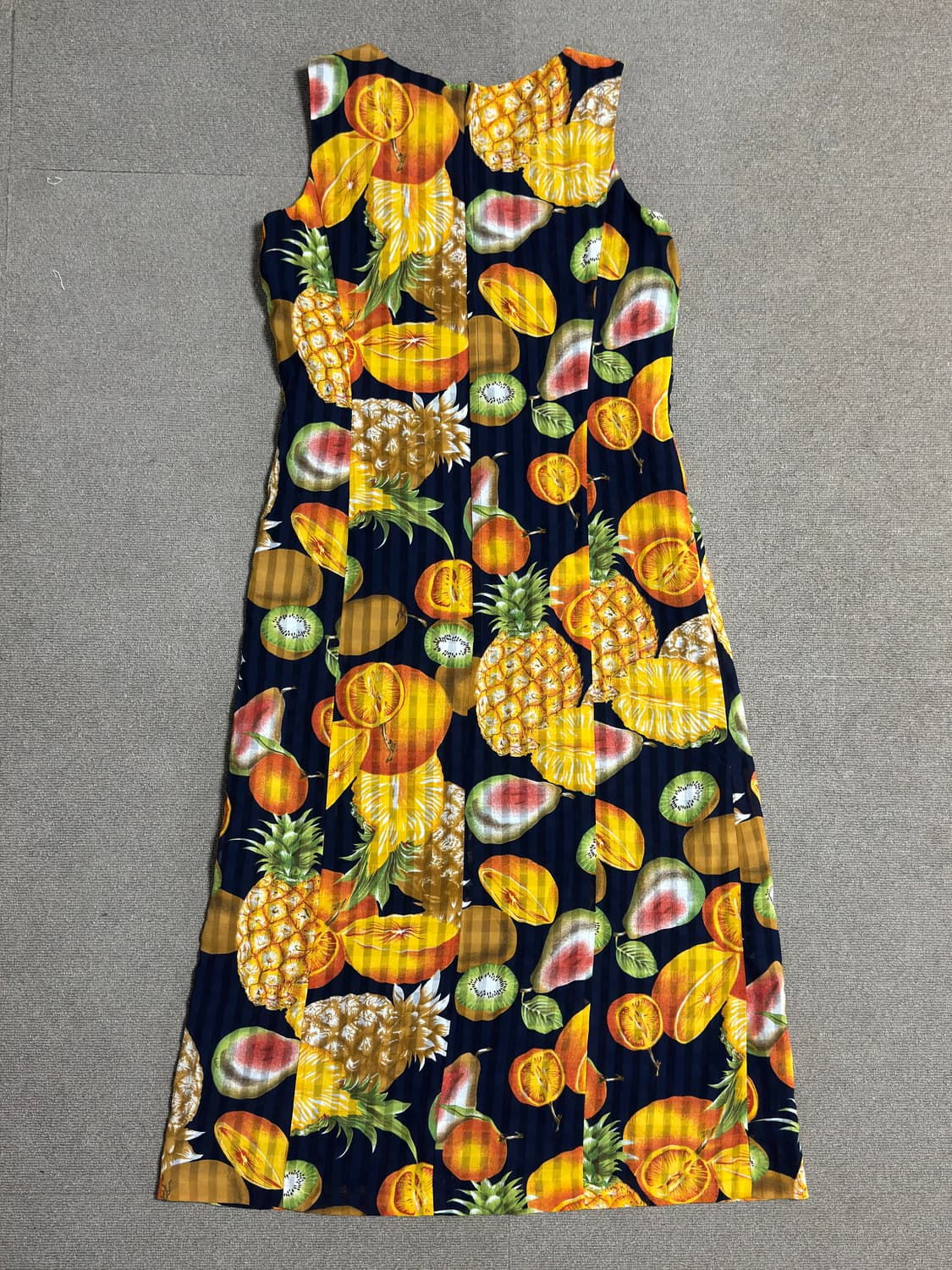 후르츠 패턴 슬리브리스 롱 원피스 상품이미지4